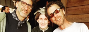 Photo of Joel Coen (left), Prudence Wright Holmes (middle) and Ethan Coen (right)